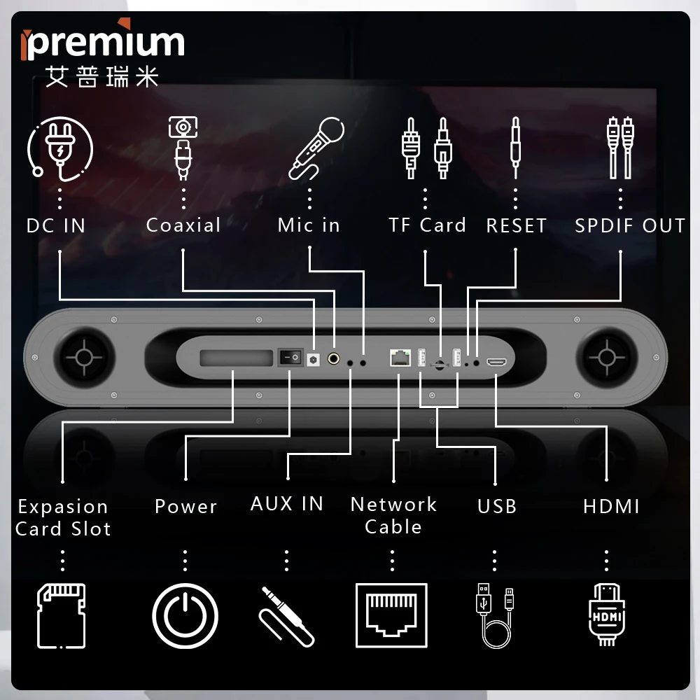 Ipremium 5 1/3 0 80 Вт/60 Вт смарт ТВ Саундбар bluetooth беспроводной динамик с Android TV box и