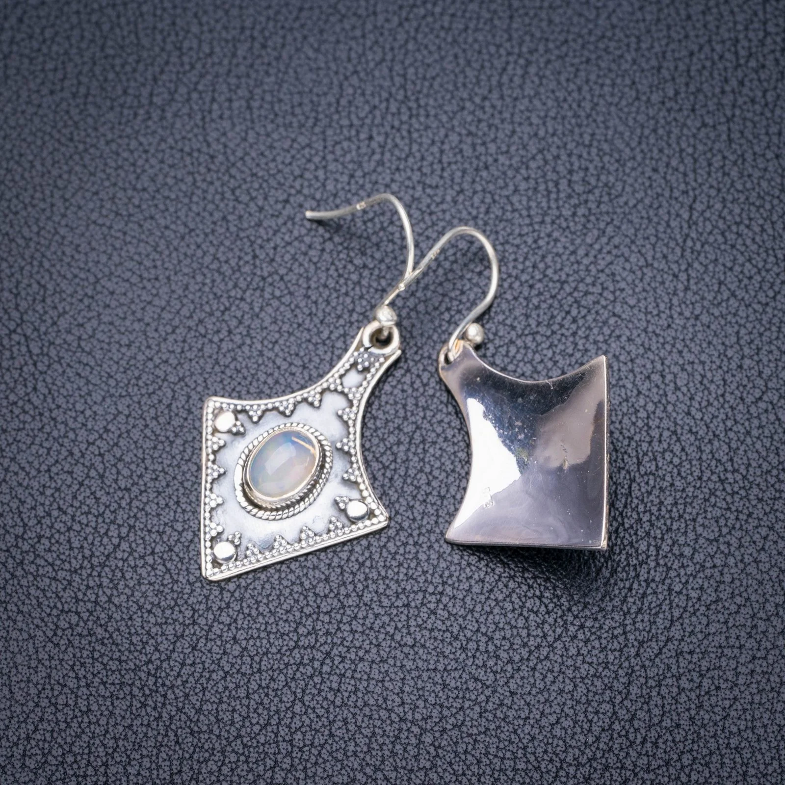 

StarGems Natural Opal Arrow Handmade 925 Sterling Silver Earrings 1.75" E5503