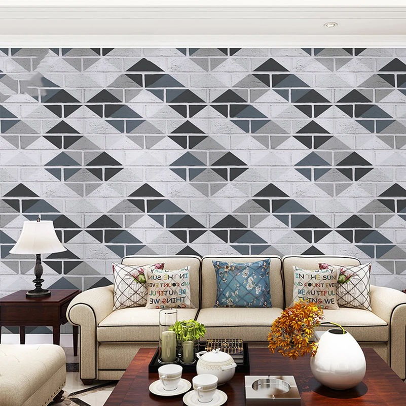 

3D Effect PVC Brick Grain Wall Stickers Home Decor Self-Adhesive Wallpaper Living Room Decals Removable