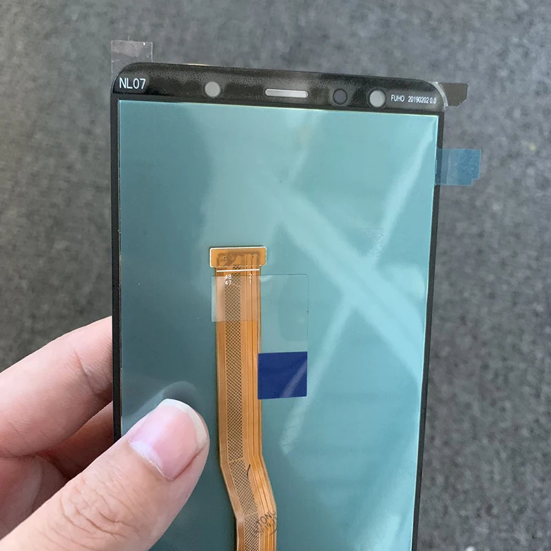 1 шт. предварительно протестированный OLED ЖК-дисплей в сборе для samsung Galaxy A7 A750 A750F сенсорный экран передняя стеклянная панель с объективом