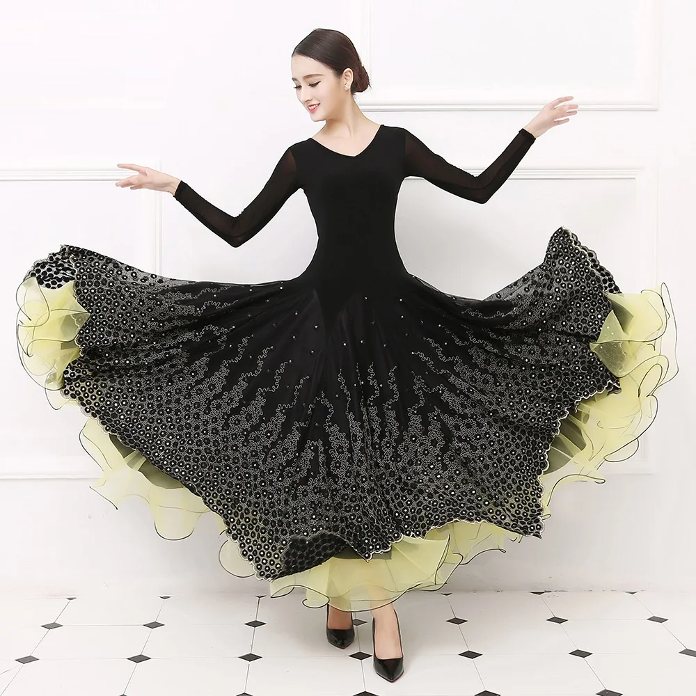 Бальное платье в горошек стандартное танцевальное размера плюс танцевальный