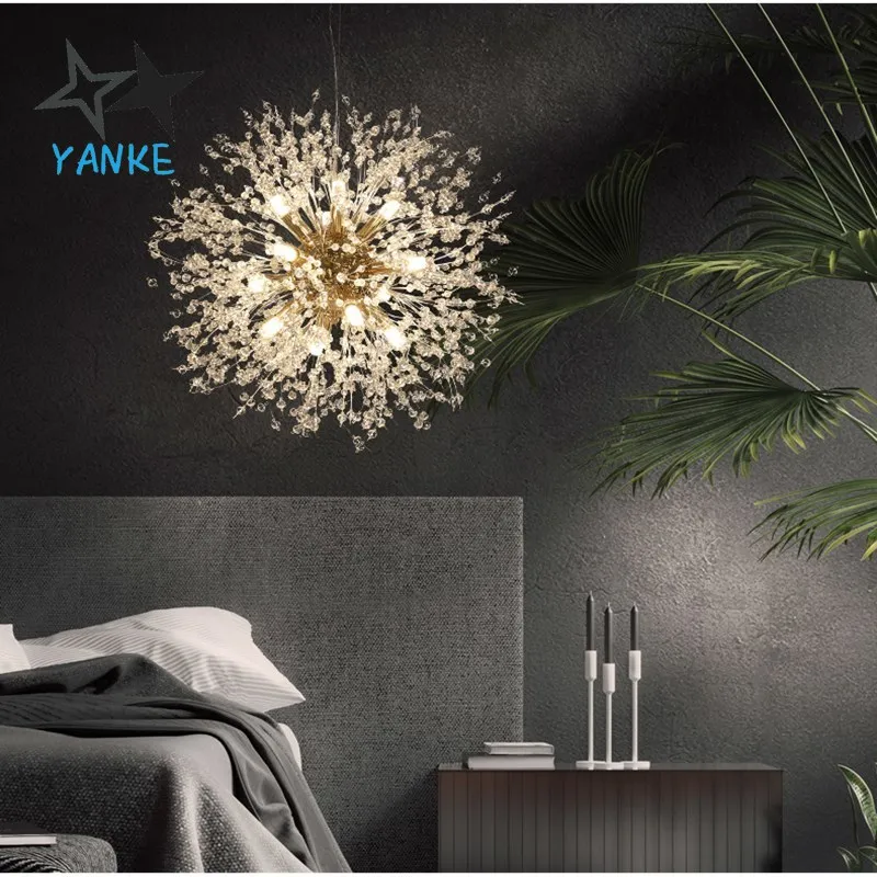 

Restaurant Clothing Barber Shop Chandelier Dandelion Crystal Chandelier Creative Personality Cloakroom Bedroom Lamps