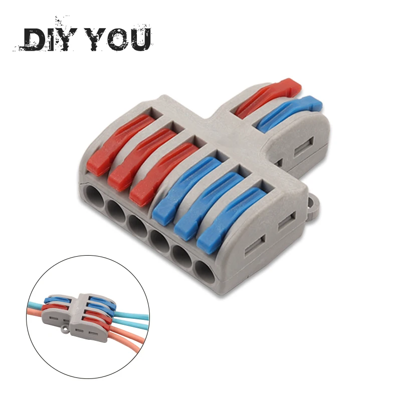 

1pcs/lot Wire Connector 2 In 4/6 Out Wire Splitter Terminal SPL-42/62 Compact Wiring Cable Connector Push-in Conductor DIY YOU