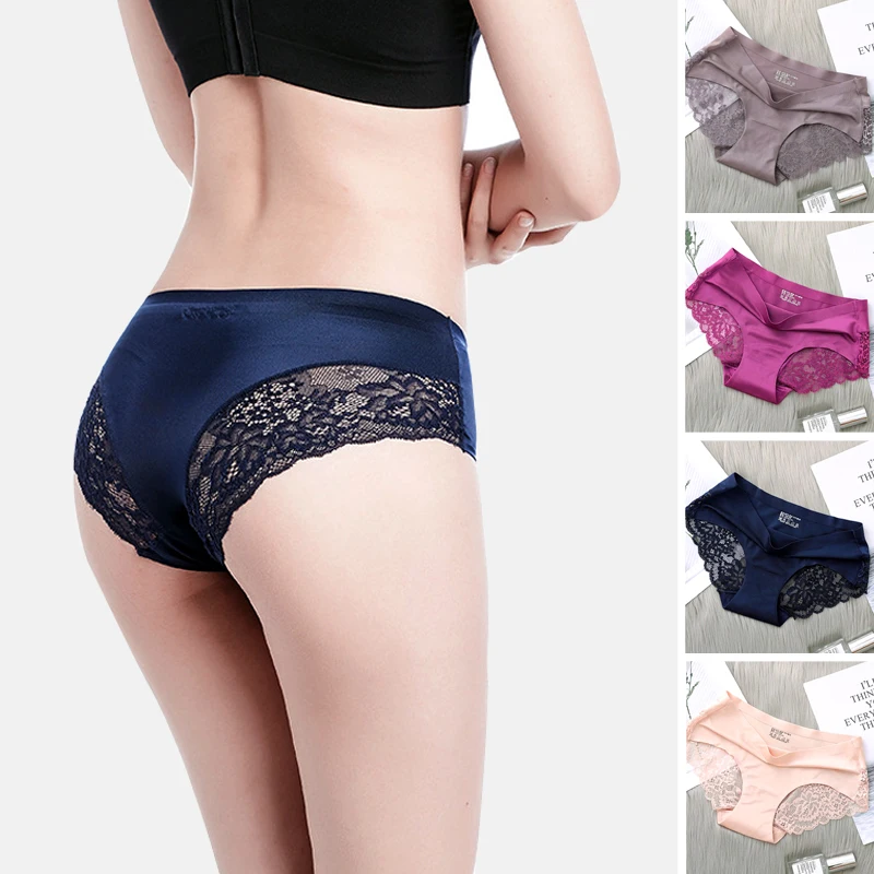 

New Panties Women's Lace Female Sexy Bikini Lingerie Mid-Rise Silky Panties underwear women