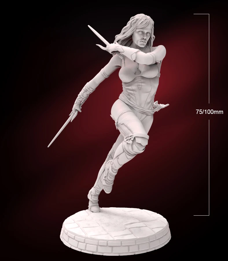 

1/24 75mm 1/18 100mm Resin Model Sexy Girl Warrior Figure Unpainted No Color RW-277