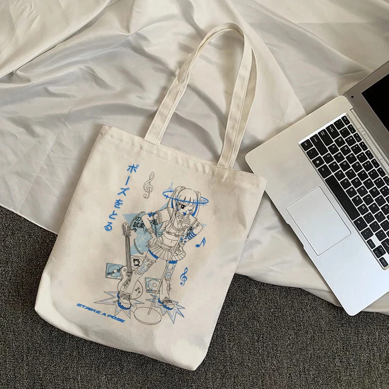 

y2k Cute girl cartoon print Women Vintage casual chic women fashion large-capacity canvas new Goth ins shoulder bags Harajuku
