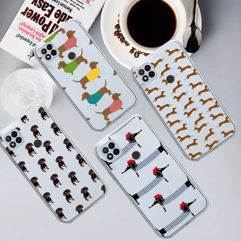 

Dachshund Sausage Dog Phone Case Transparent for Xiaomi redmi note 5 7 8 9 10 11 t S A lite pro high quality funda