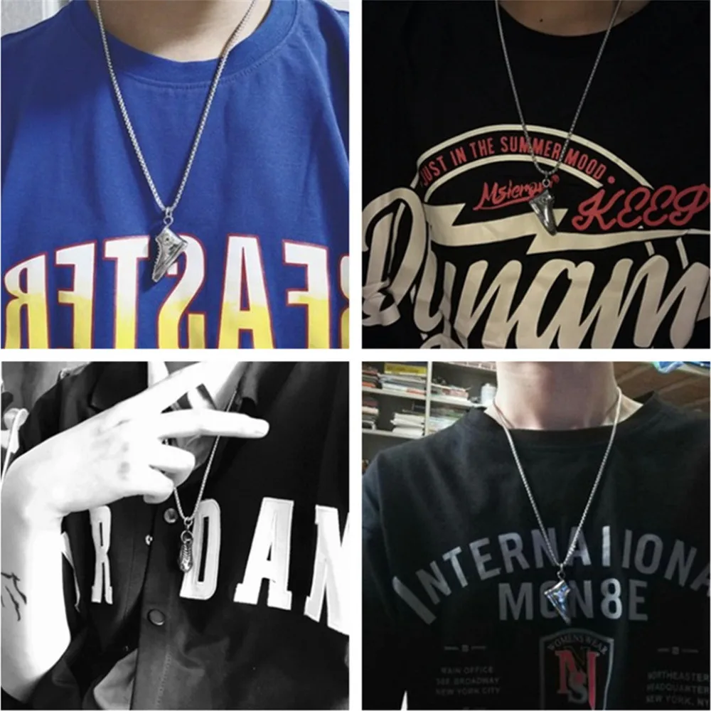 

Creative Fashion Sports Shoes Pendant Retro Punk Men's Titanium Steel Chain Necklace Hip Hop Banquet Accessories Jewelry Gifts