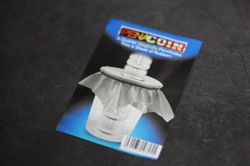 1pcs Pena Coin Penetration Magic Tricks Dish Thru Rubber Sheet Into Cup Black Hole Gimmicks Mentalism Props Illusion | Игрушки и хобби