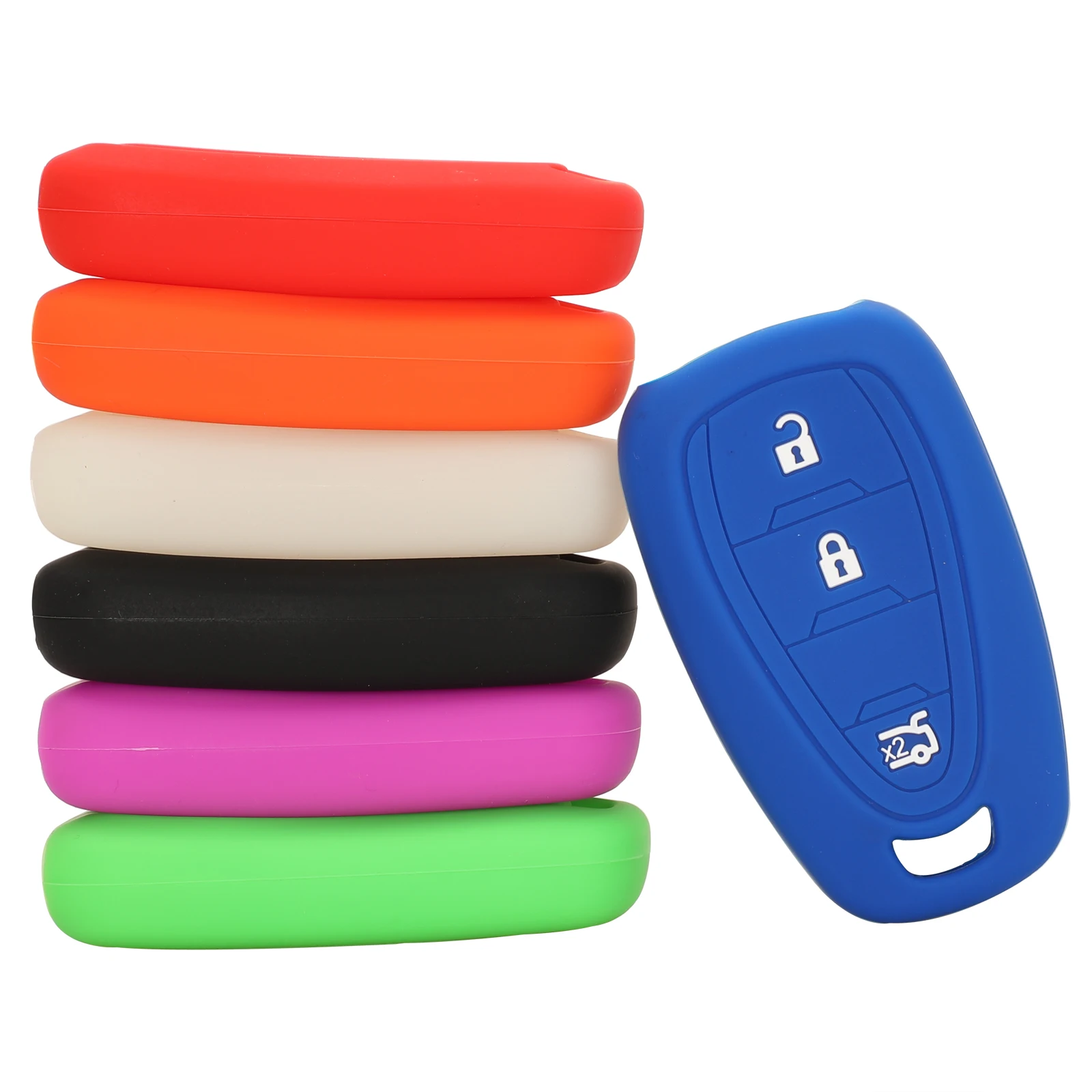 

Jingyuqin 3 Buttons Remote Car Key Case Silicone Protect Shell For Chevrolet Cruze Spark Volt Aveo Sonic Car Accessories