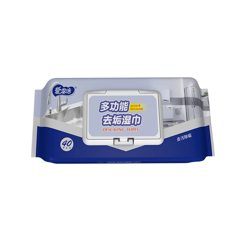 

40Pcs Multifunctional Descaling Wipes For Kitchen & Bathroom To Dissolve Hard Scales