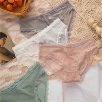 3pc mesh sexy ladies panties breathable soft lingerie female briefs panty transparent womens underpants lenceria sensual mujer