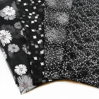 black designer printed tulle mesh fabric for apparel cloth gauze diy sewing home decor transparent net fabric