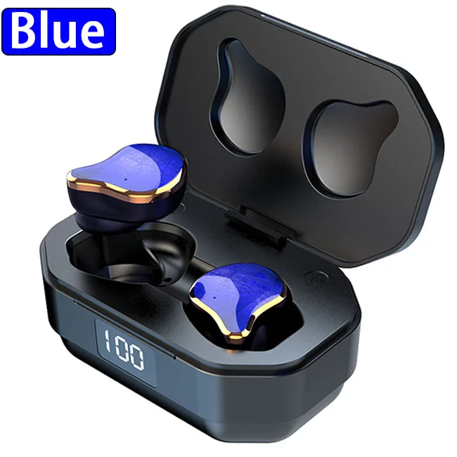 QCR G01 беспроводные наушники 5,0 TWS Bluetooth наушники настоящие беспроводные стерео наушники спортивные наушники с микрофоном для зарядки - Цвет: Blue