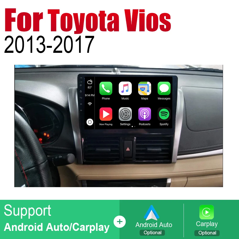 Автомагнитола ZaiXi Android 2 Din для Toyota Vios 2013 ~ 2017 автомобильный мультимедийный плеер