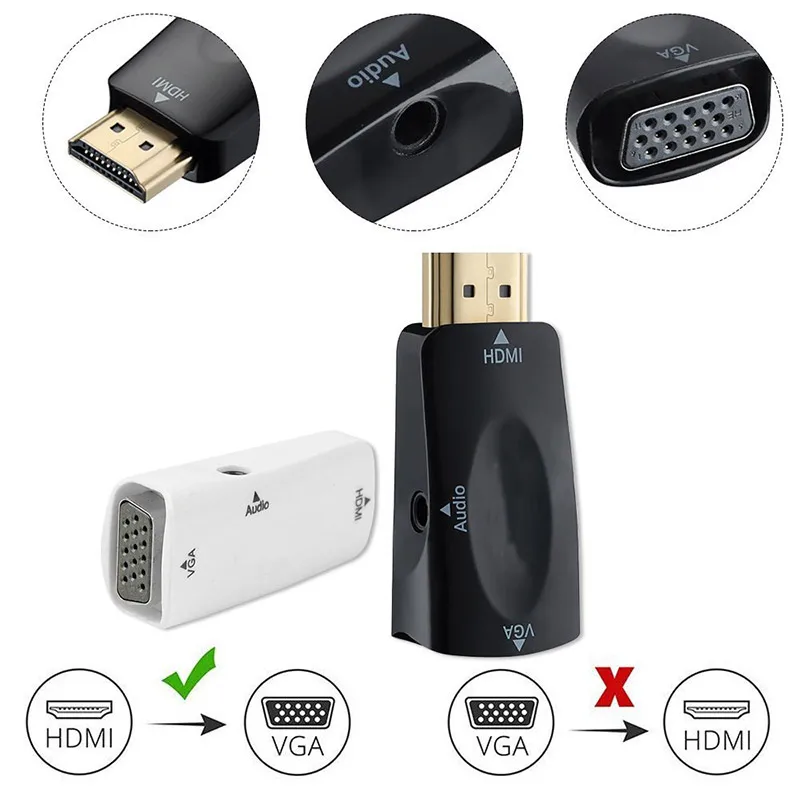 Адаптер Hdmi совместимый с Vga аудиокабелем конвертер видео 1080P HD 2K для PS4 ПК ТВ AV Box