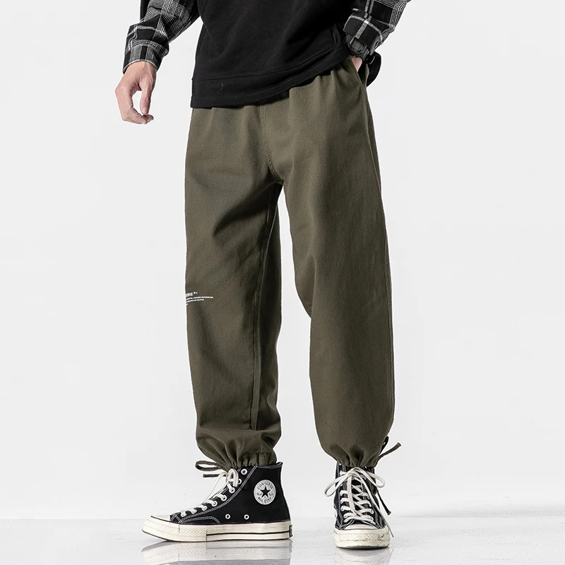 

Spring Summer Loose Casual Pants Men Elastic Waist Ankle-length Harem Pants Men Sweatpants street wear Trousers M-5XL