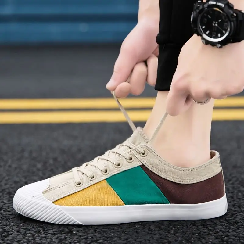 Британский стиль модные мужские парусиновые теннисные туфли US10.5 военно-морской