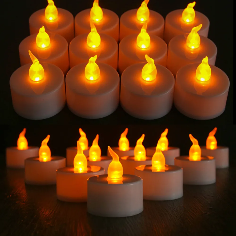 

12pcs LED Candle Lamp Light Flameless Simulation Tea Light Wedding Candle Home Birthday Party Decoration Home Decorative Candles