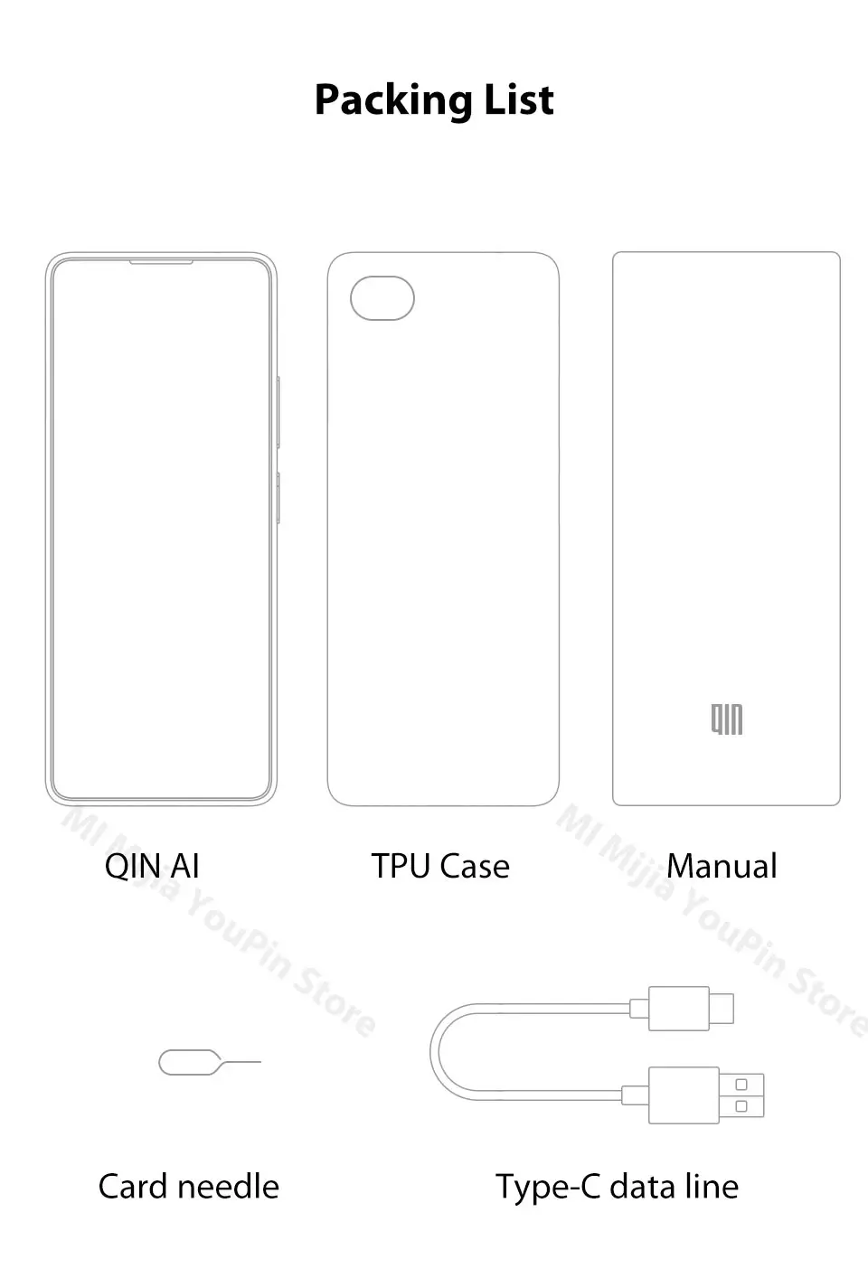 Xiaomi QIN полноэкранный телефон e 4G сеть с Wi-Fi 5,05 дюймов 2100 мАч Andriod 9,0 SC9832E четырехъядерный с функцией Wi-Fi AI переводчик