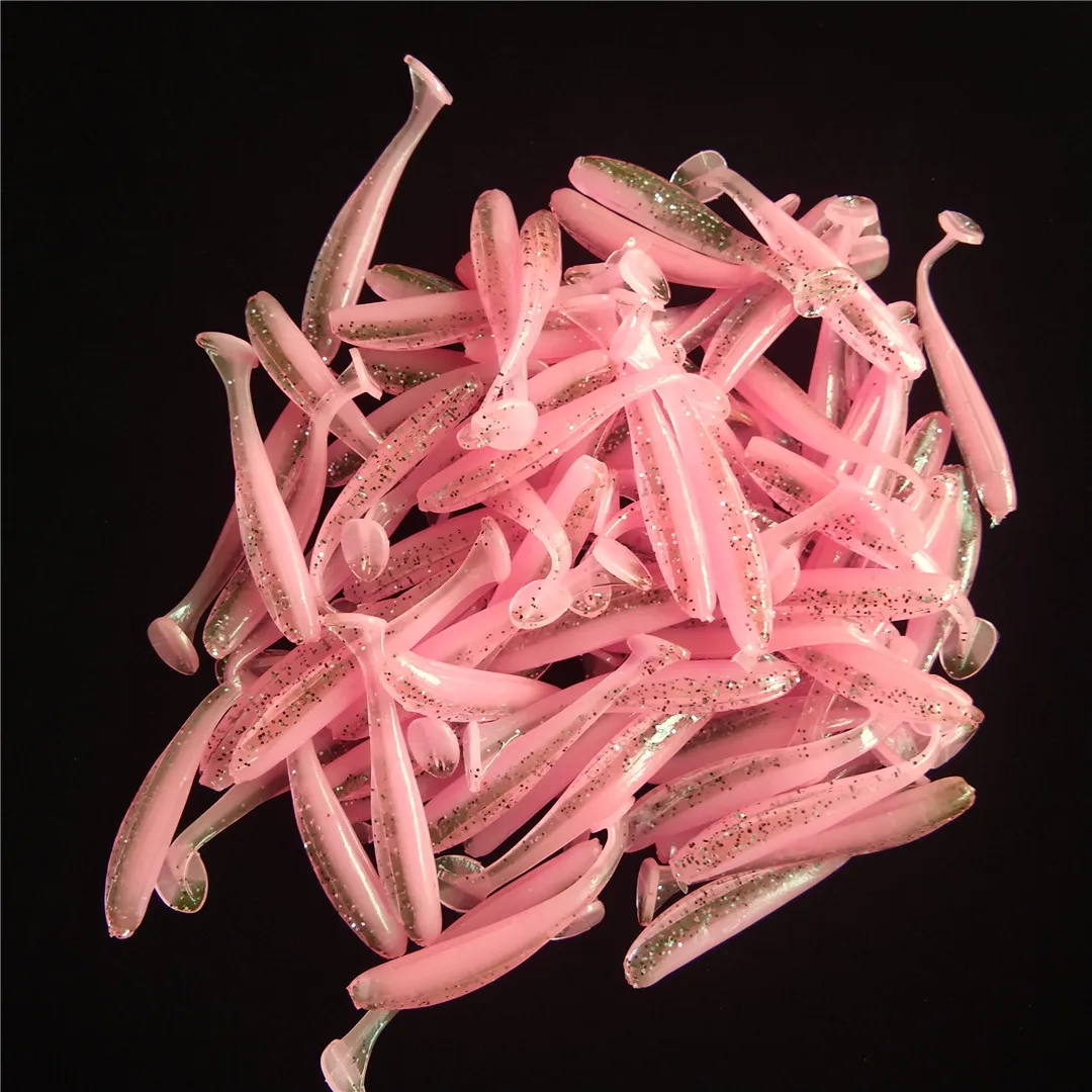 

Swolfy 300pcs 55mm 1.5g Soft Lures Silicone Artificial Double Color Baits Wobblers Carp Fishing Artificial Tackle
