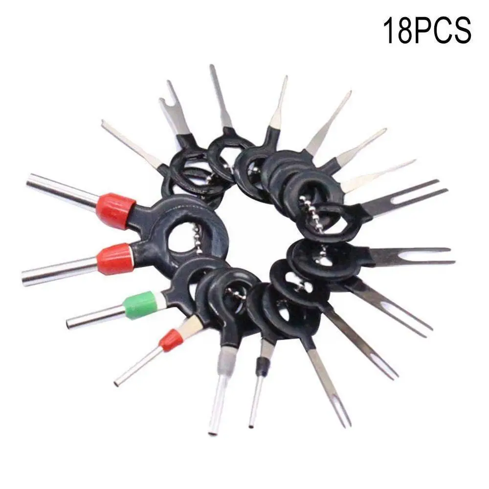 

18PCS/Set Car Wire Harness Plug Terminal Extraction Remove Pick Kit Connector Pin Tool N5L6