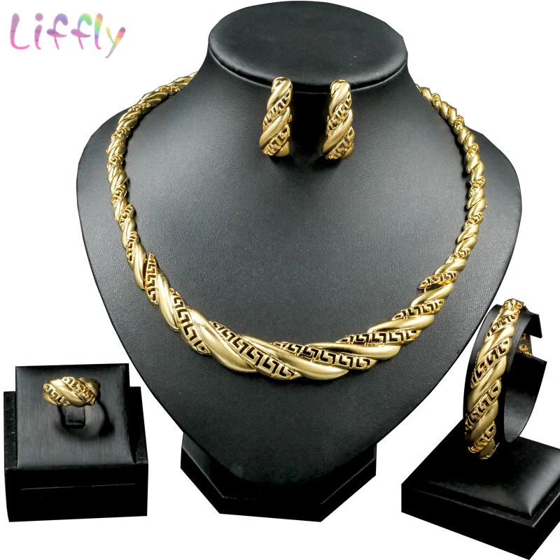 Дубай ювелирные наборы для женщин модные ажурные узоры простой Щедрый ожерелье