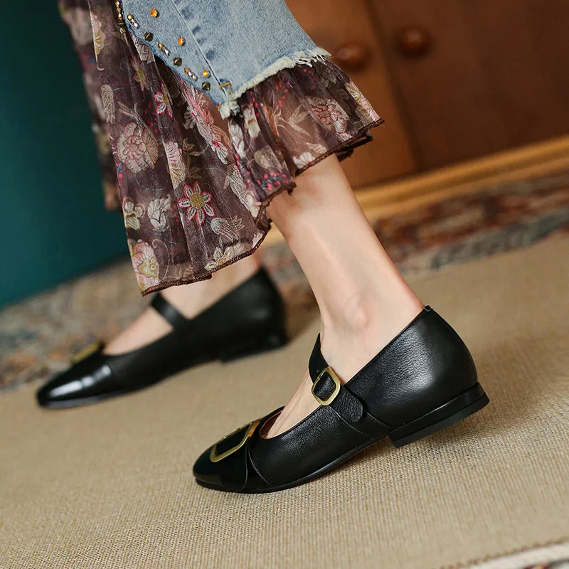 

FEDONAS Metal Buckle Women's Shoes 2021 Spring Newest Party Basic Shoes For Women Genuine Leather Wedding Shoes Woman Heels