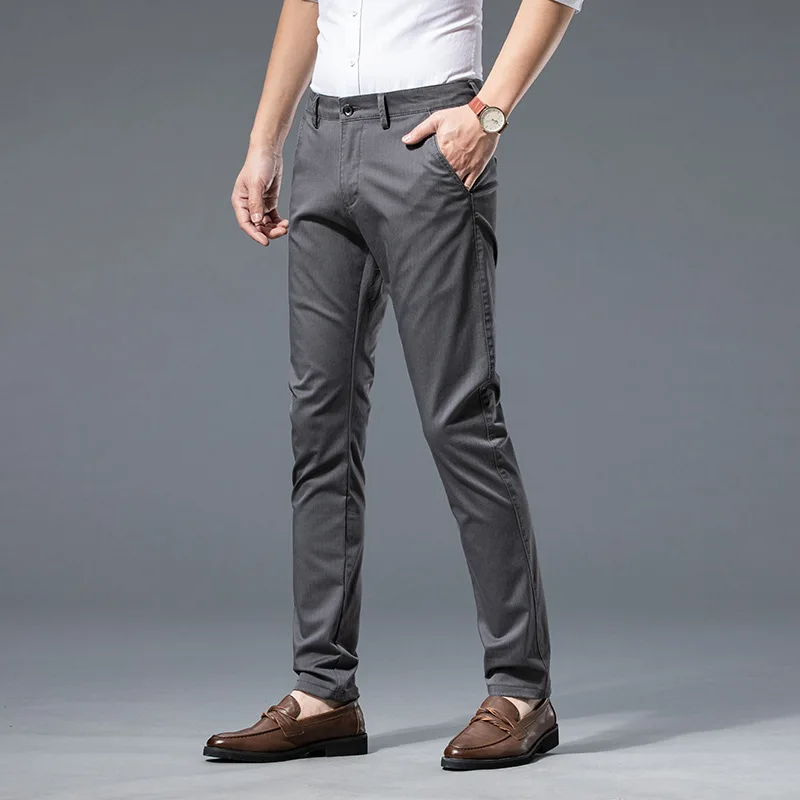 Men's Business Work Office Breathable Striped Non-iron High-quality Casual Straight-leg Formal Pants Long Trousers | Мужская одежда