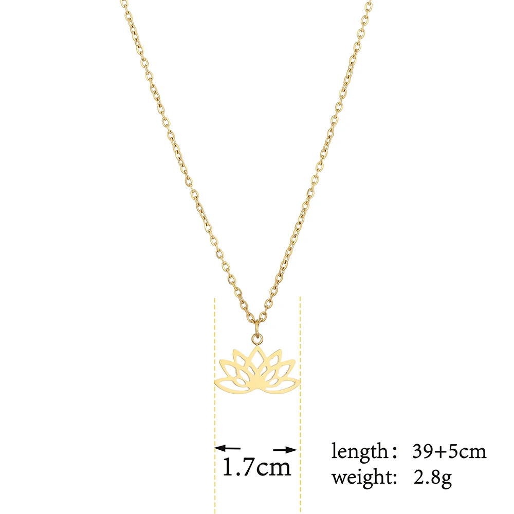 Mavis Hare лотоса ожерелье ювелирные изделия нержавеющей стали подвеска ввиде цветка