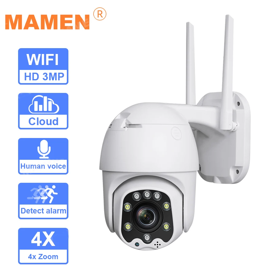 

1080P Открытый PTZ IP Камера автоматическое слежение за 3MP wi-fi-камера для облачной системы охраны дома, Wi-Fi, Камера 4X цифровой зум Скорость купол К...