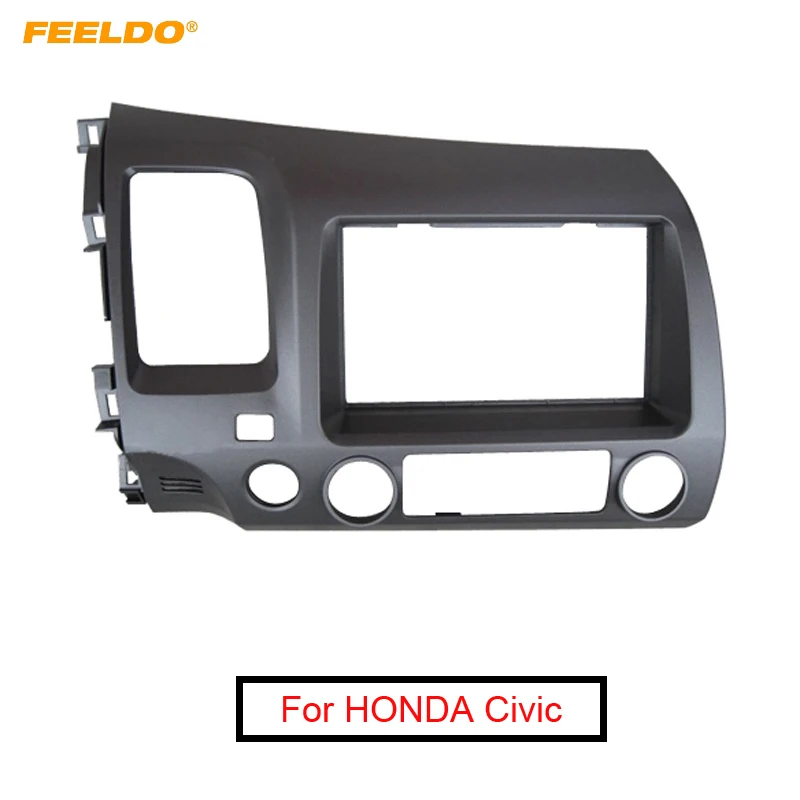 FEELDO Автомобильная стереопанель 2Din Fascia рамка для HONDA Civic(LHD с отверстием SRS) 06-2011