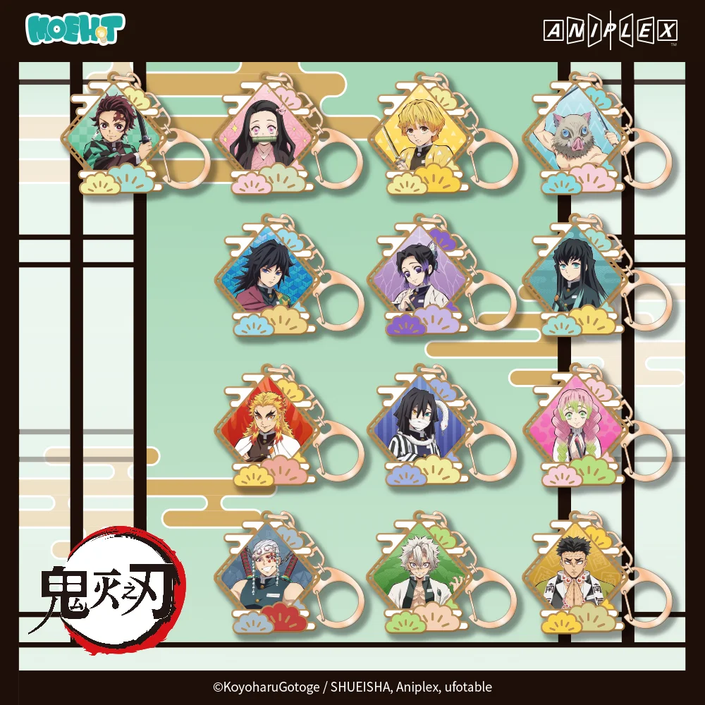 

Anime Demon Slayer Kamado Tanjirou Kamado Nezuko Q Version Metal Keyrings Cosplay Pendant School bag Toys Keychain Xmas Gifts