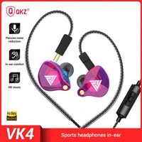 qkz vk4 in ear earphone 3 5mm wired earbuds sport hifi bass noise cancelling headset detachable cable earphone