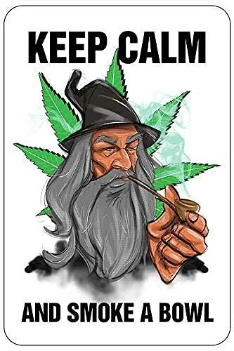 

Keep Calm and Smoke A Bowl Ii Metal Wall Poster Tin Sign Vintage BBQ Restaurant Dinner Room Cafe Shop Decor
