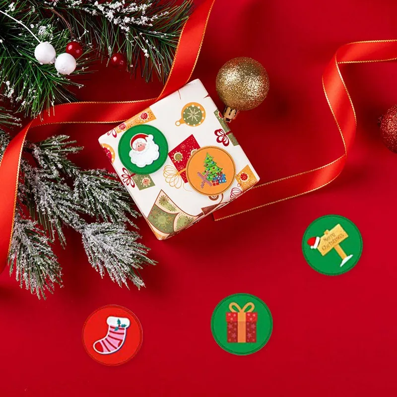 

500Pcs/lot Christmas Halloween Festival Stickers Cookie Cake Candy Bag Labels Creative Paper Seal Adhesive Decorative Stickers