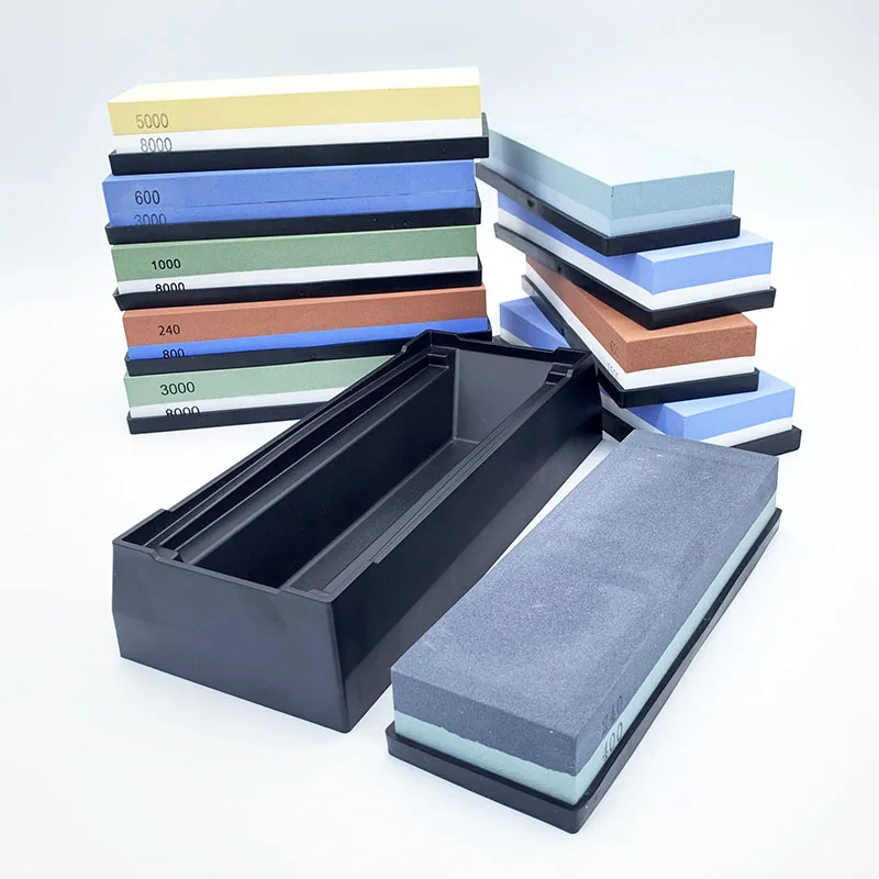 

Whetstone Double-sided sharpening stone plastic base Angle guide Kitchen knife sharpener grinding whetstone Oilstone HoningTool