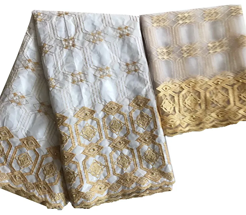 Bazin riche getzner высокое качество bazin brode getzner 5+ 2 ярдов Вышитые бассейна riche африканская ткань для платья - Цвет: KY1301119b4