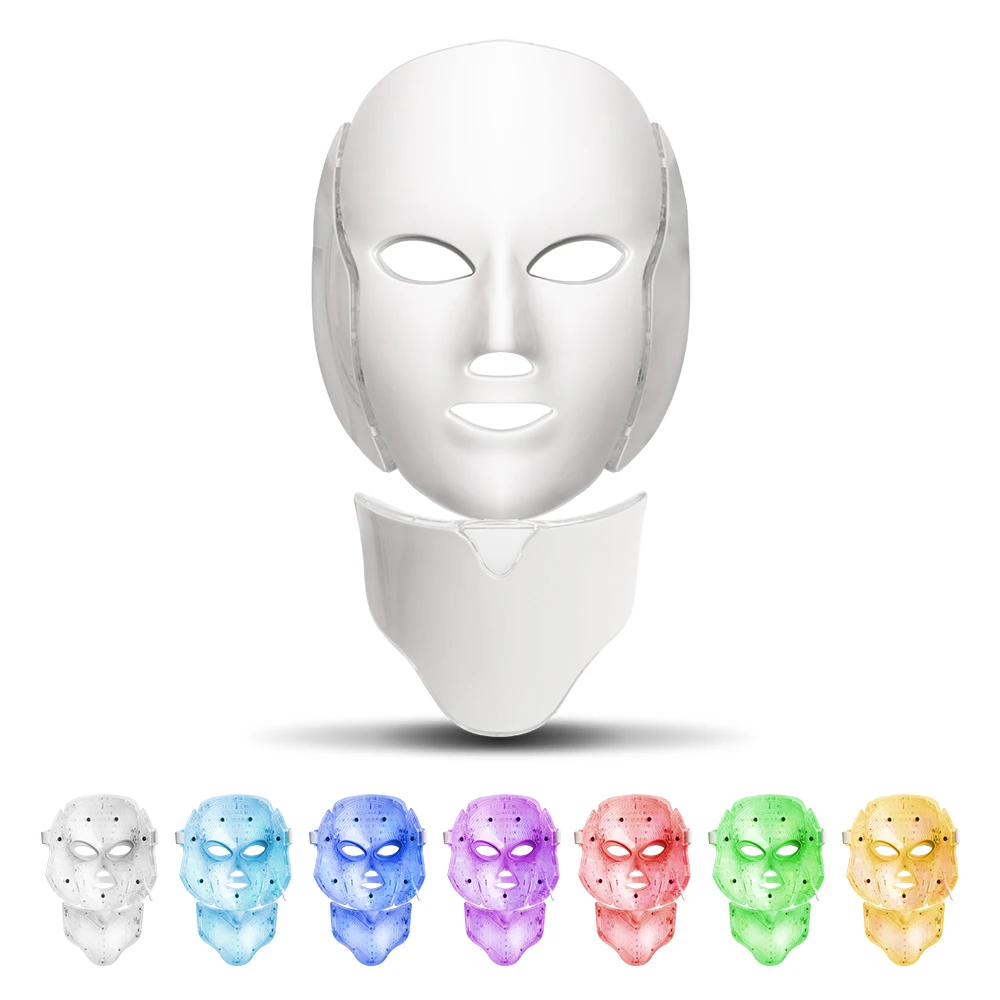 

7 Colors Led Facial Mask Led Korean Photon Therapy Face Mask Machine Light Mask Neck Beauty Led Mask