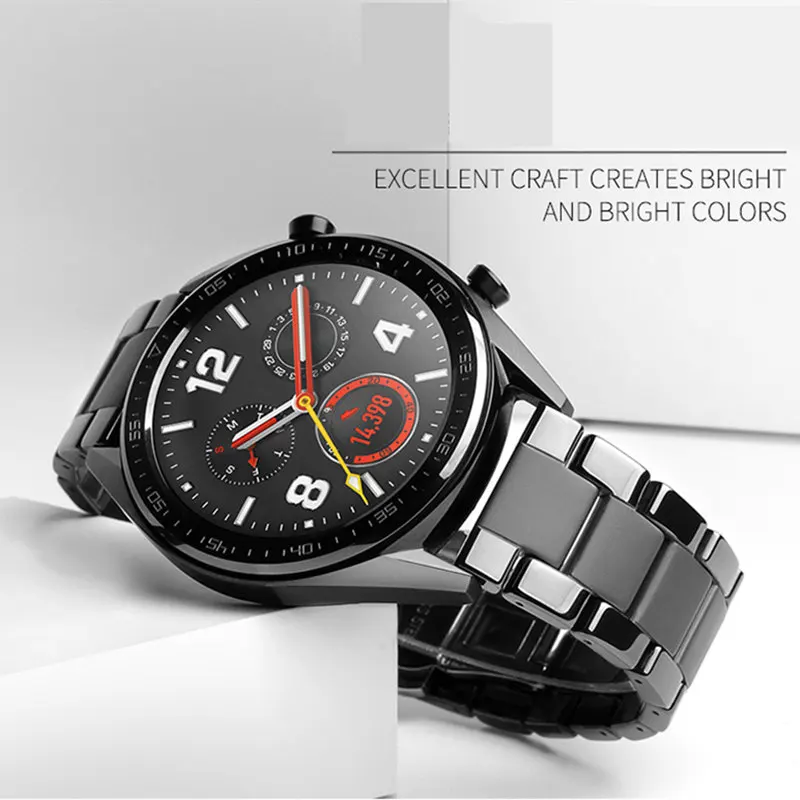 

Ceramic Stainless Steel Band for Samsung Galaxy Watch 3 45mm 41mm Huawei Watch GT 2 Strap For Galaxy Watch 46mm 42mm Active 2