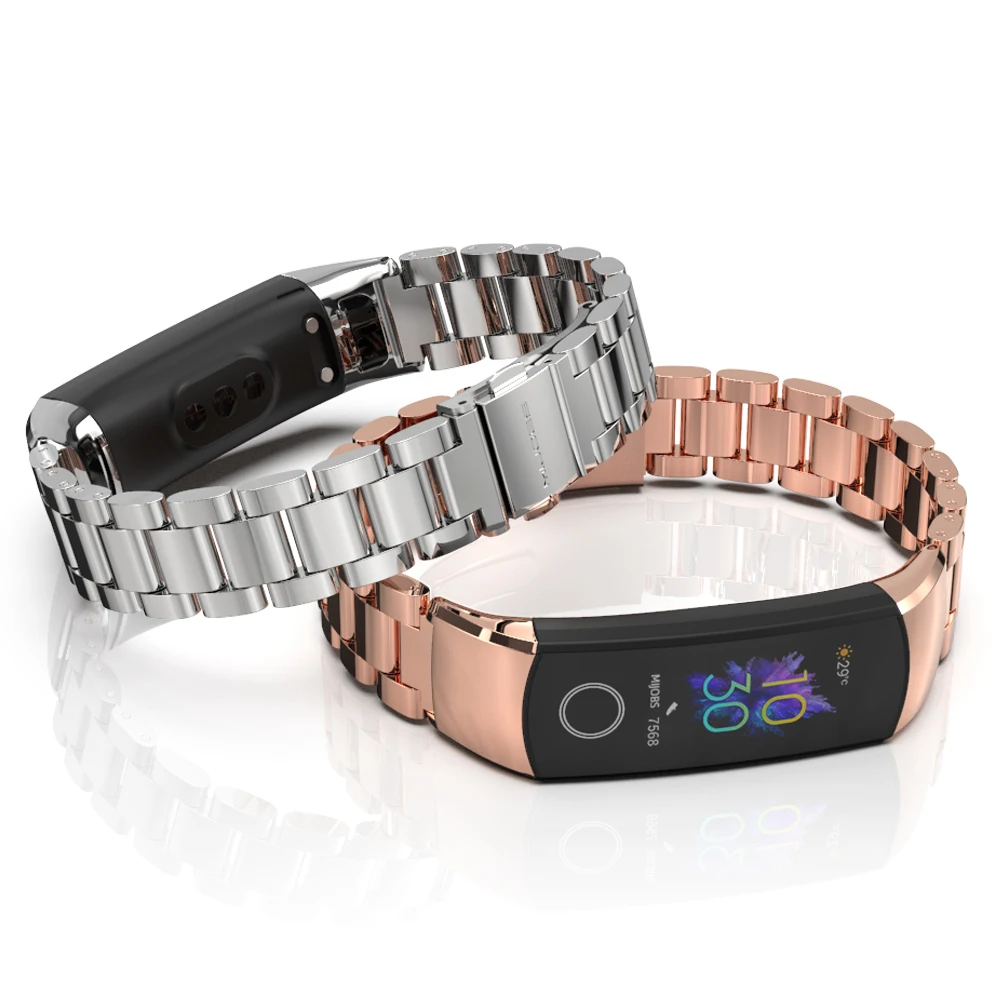 

for Honor Band 5 Strap honor 5i 4 3 For Huawei Band 4 nfc Wrist band Replacement Stainless Metal Bracelet honor band 4 Correa