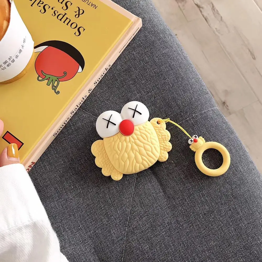 Для AirPods 2/1 чехол с милым мультяшным медведем Винни-пухом чехол для наушников для Apple Airpods 2 мягкий силиконовый чехол с кольцом на палец - Цвет: E