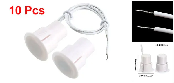 NC White 10pcs Uxcell 1-5 шт. RC-36 NC без утопленного проводного охранного окна двери контактный датчик сигнализации магнитное Тростниковое коммутационное оборудование - Цвет: NC White 10pcs