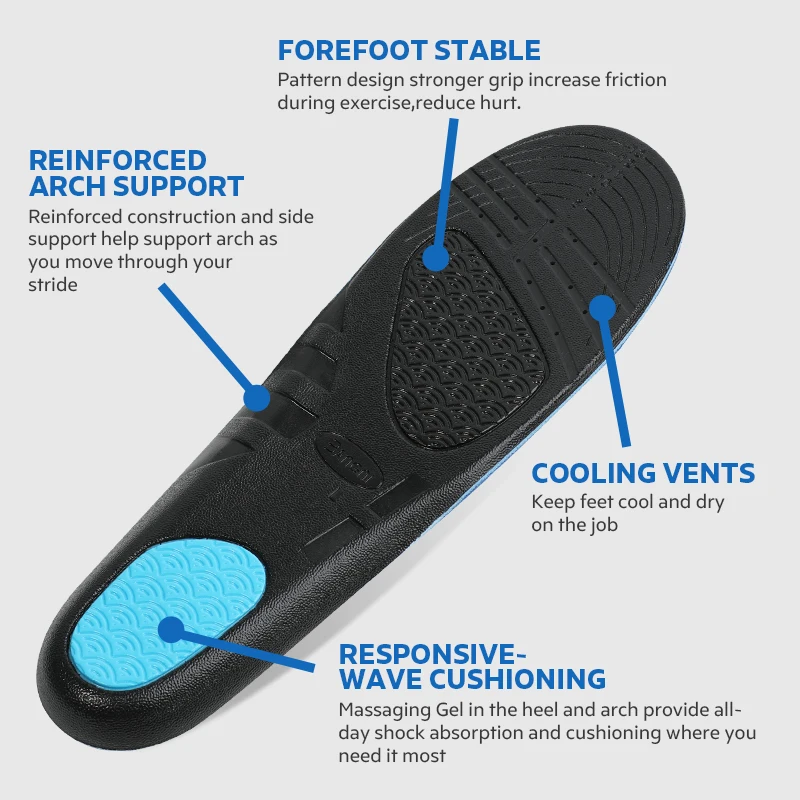 BANGNI Work Insole Plantar Fasciitis Knee Shoe Pads Relax Soft Elastic Sole Comfort Gel Advanced Inserts Care For Feet Men Women