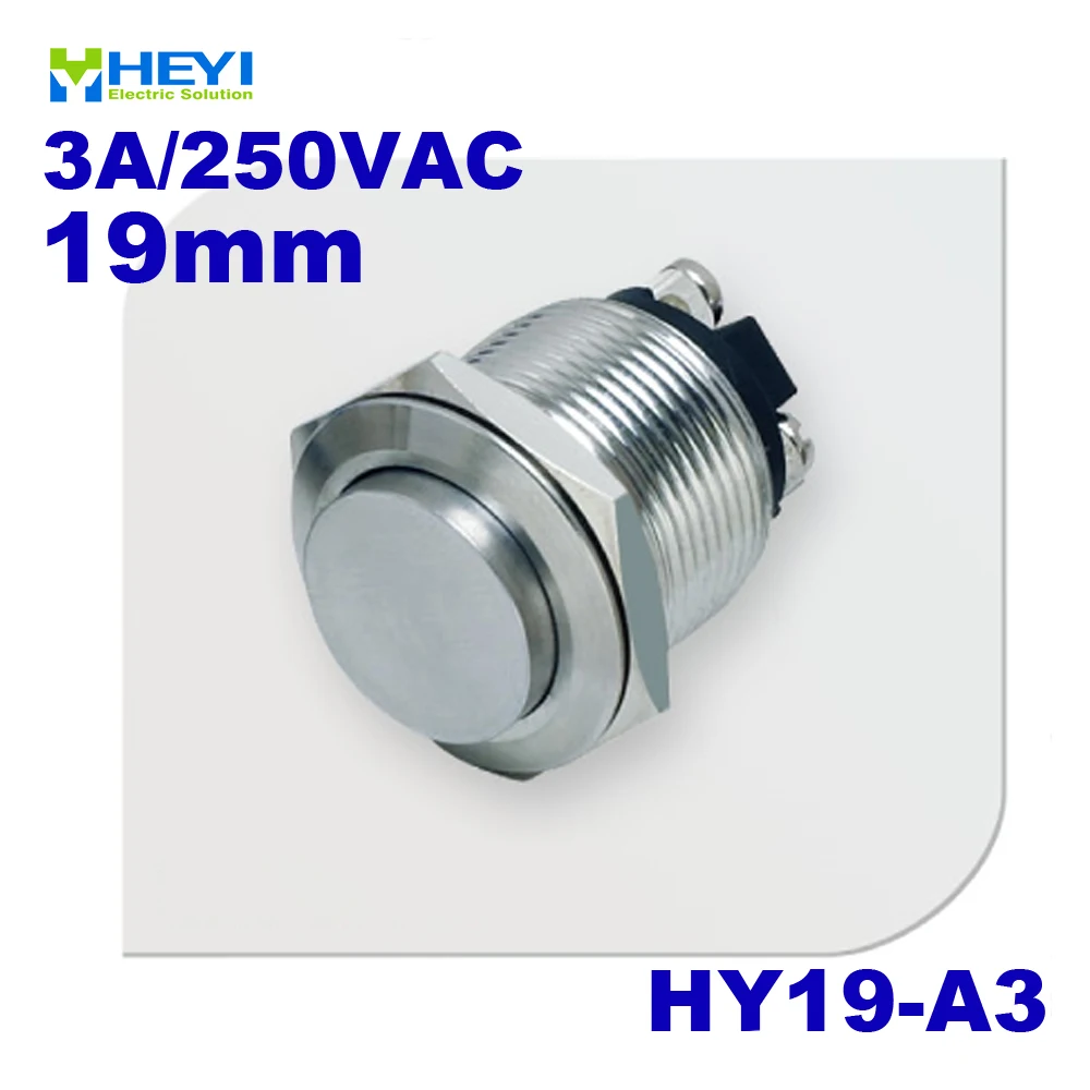 

Stainless high flush HY19-A3 1NO momentary waterproof push button with Screw mounting