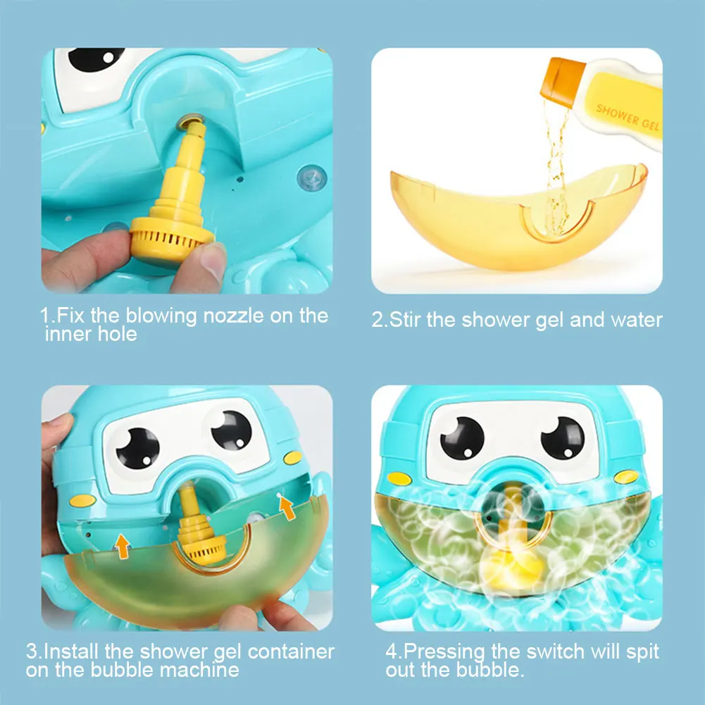 

Frog Bubble Machine 12 Songs Musical Bubble Maker Baby Children Bath Shower Toys NSV775