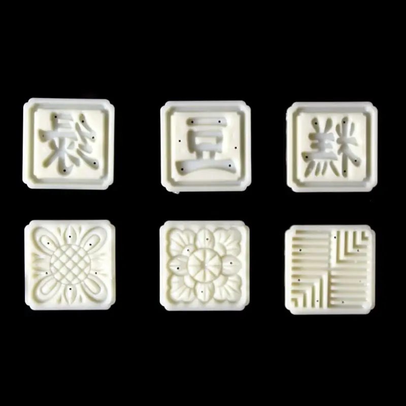 25g Mooncake Mold 6pcs Stamp Square Barrel Hand Press Moon Cake Pastry Mould DIY R7RC | Дом и сад