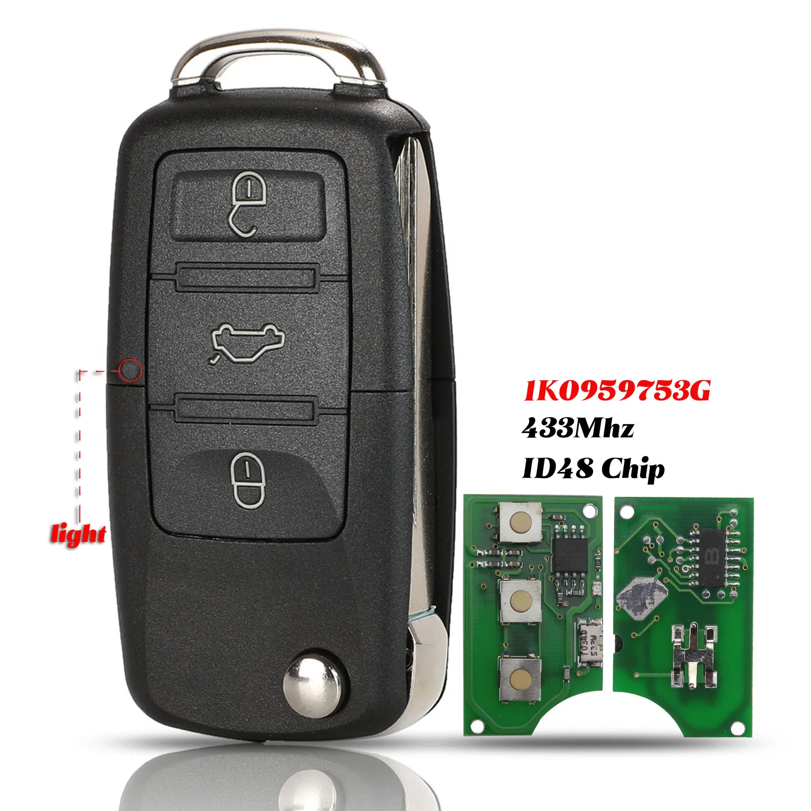 Дистанционный ключ брелок от машины jingyuqin с 3 кнопками для VW Volkswagen Beetle Golf 1989 2000 2001