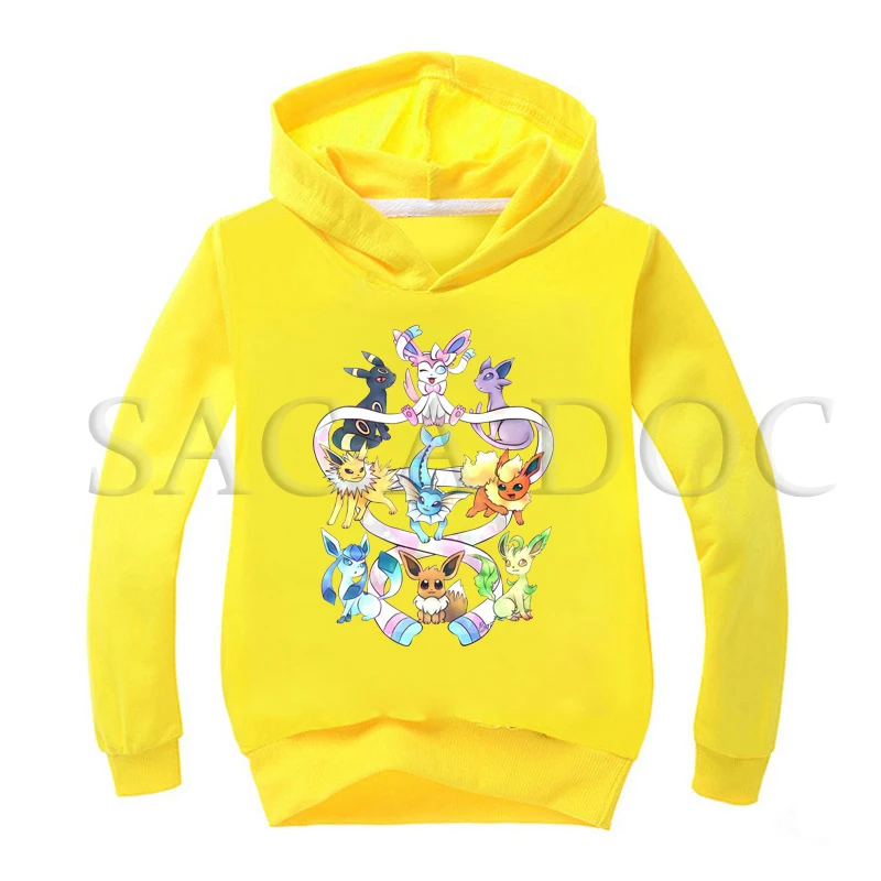 Hoodies 8 Толстовки для мальчиков с принтом «Покемон» на весну-осень одежда для детей детские толстовки с капюшоном для девочек Повседневный Спортивный пуловер - Цвет: Hoodies 8