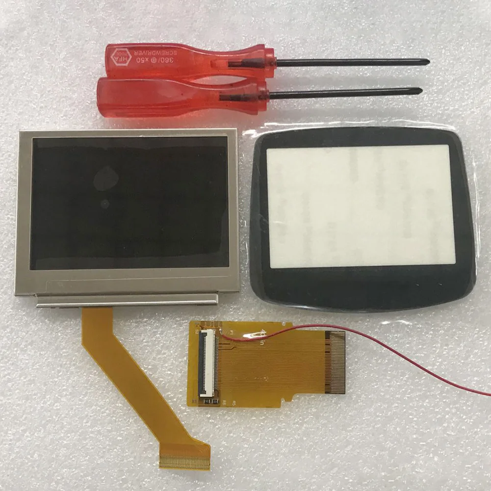 Highlighted Gaming Clear Glass Mirror Backlight Spare LCD Screen Set Durable Replacment Electric With Cable Accessories For GBA |